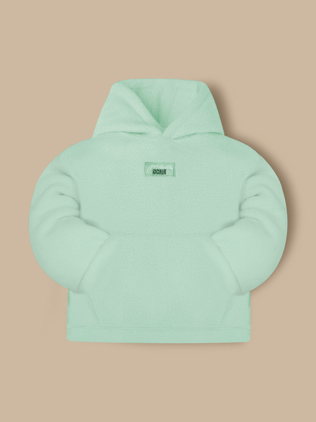 Cherry Crumble Mint Solid Hooded Applique & Embroidered Unisex Sweatshirt