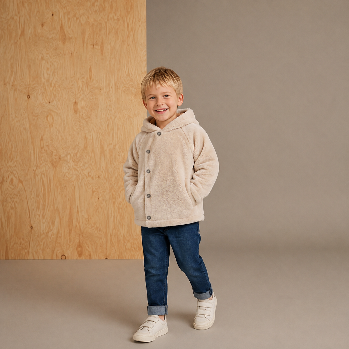 Snowy Charm Beige Sweatshirt