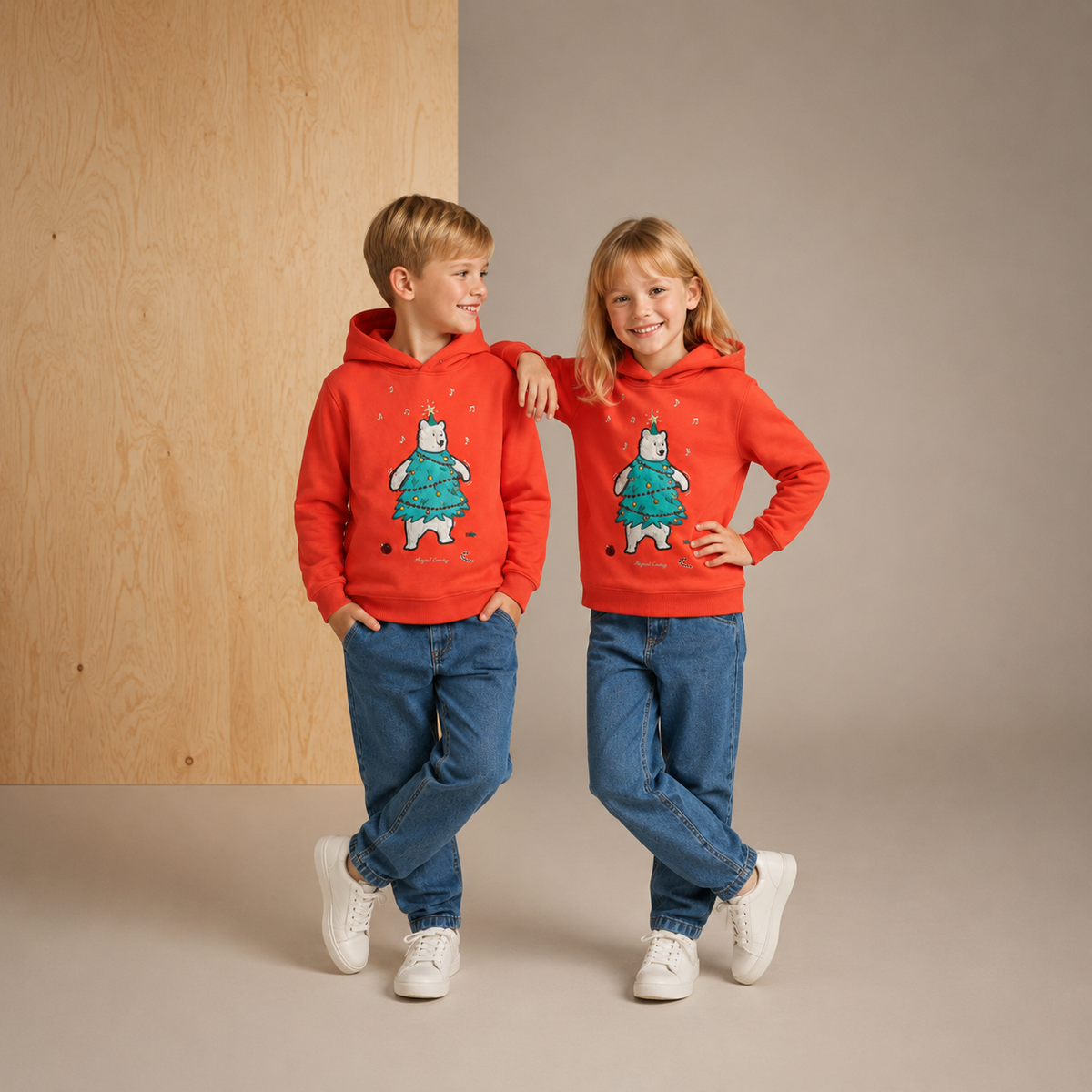 Orange Patch Work Unisex Hoodie
