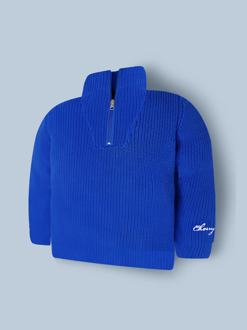 Cherry Crumble Snuggle Blue Knit Sweater