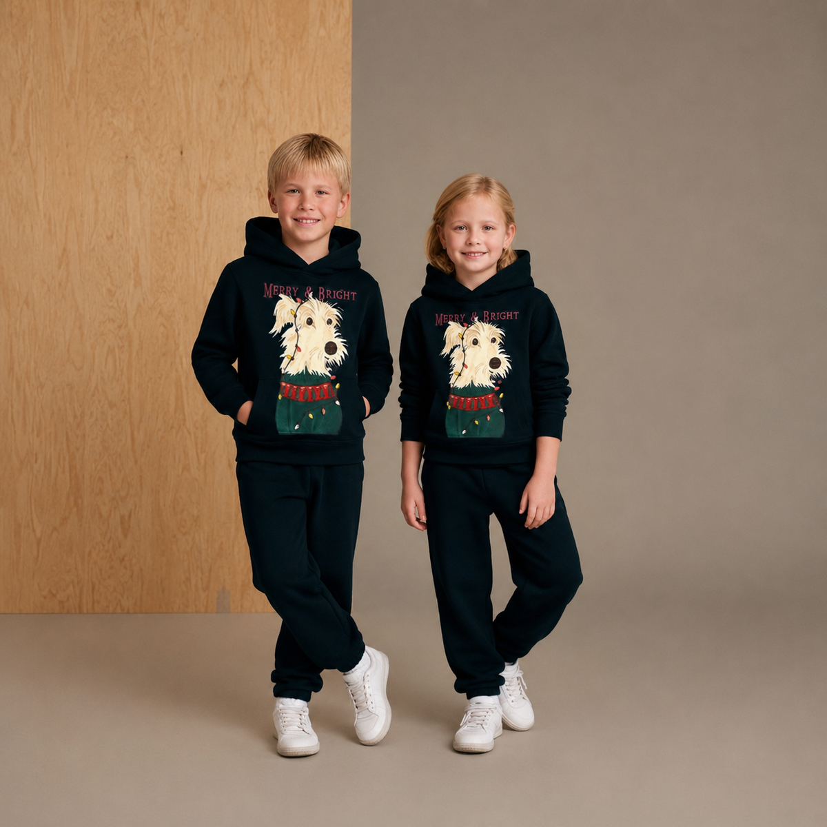 Frost Glow Joyful Dark Grey Gleaming Sweatshirt Set
