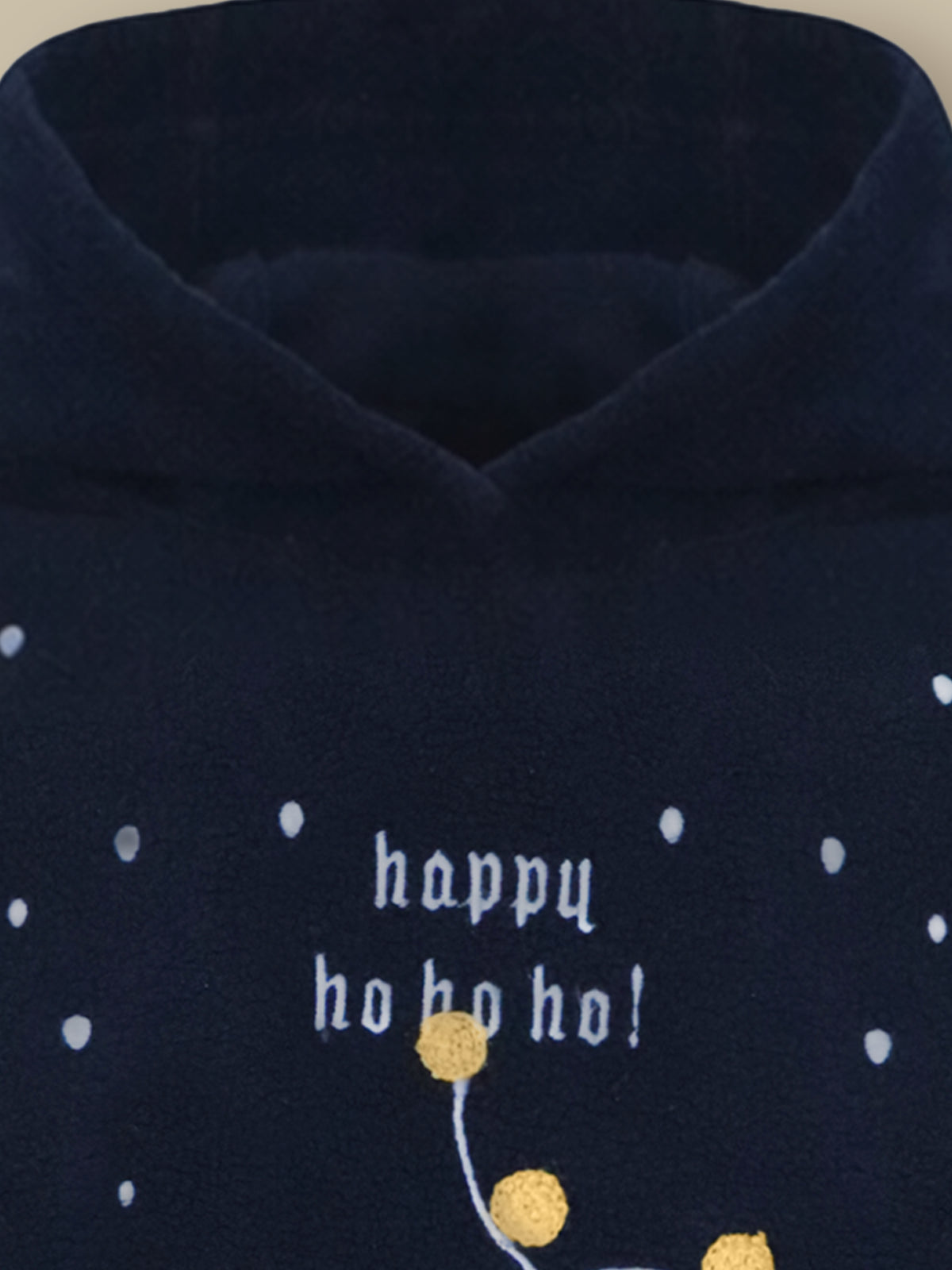 Deep Navy Embroidered Winter Hoodie Set