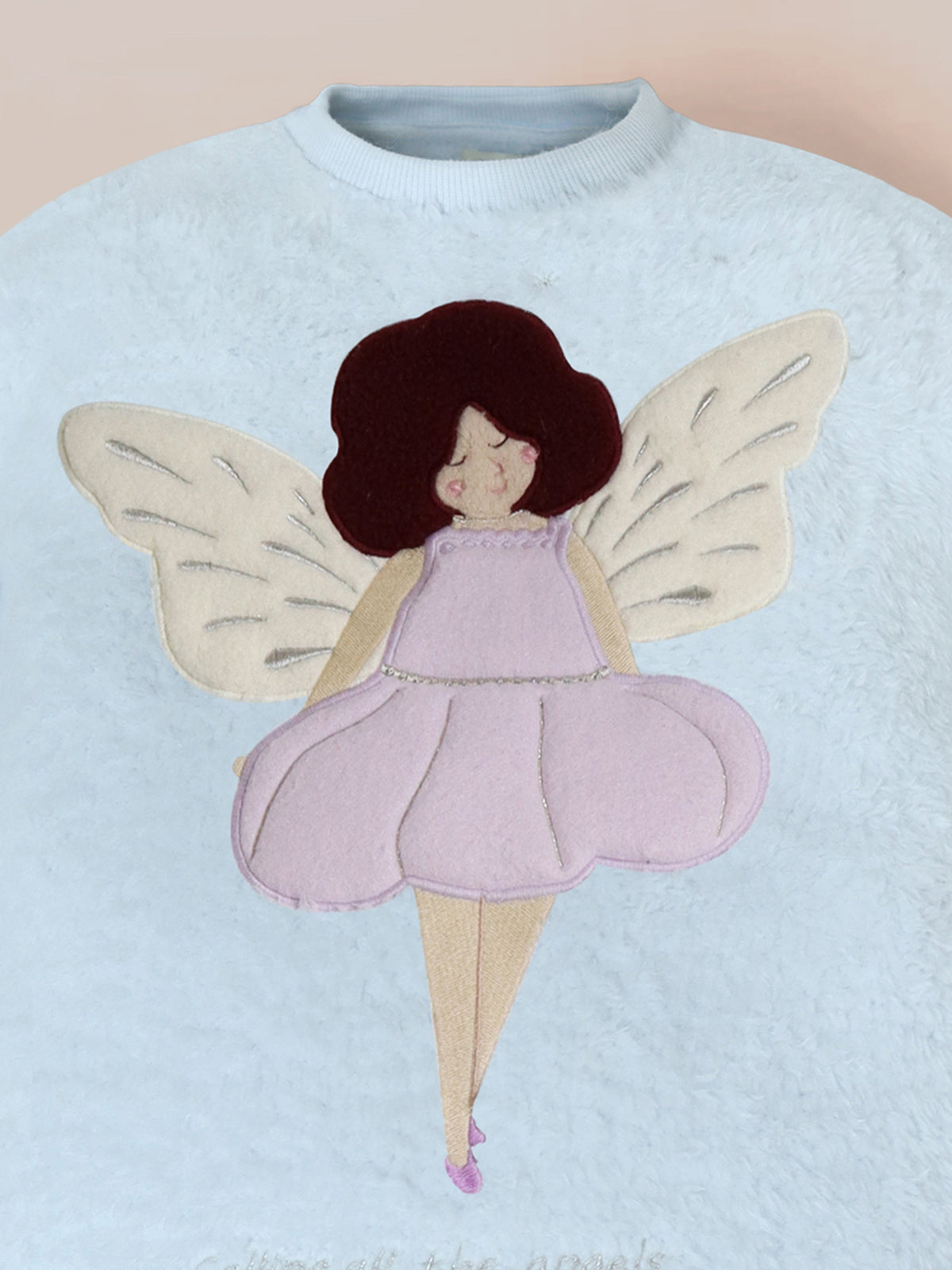 Cherry Crumble Sky Blue Solid Applique Playful Classic Nightsuit