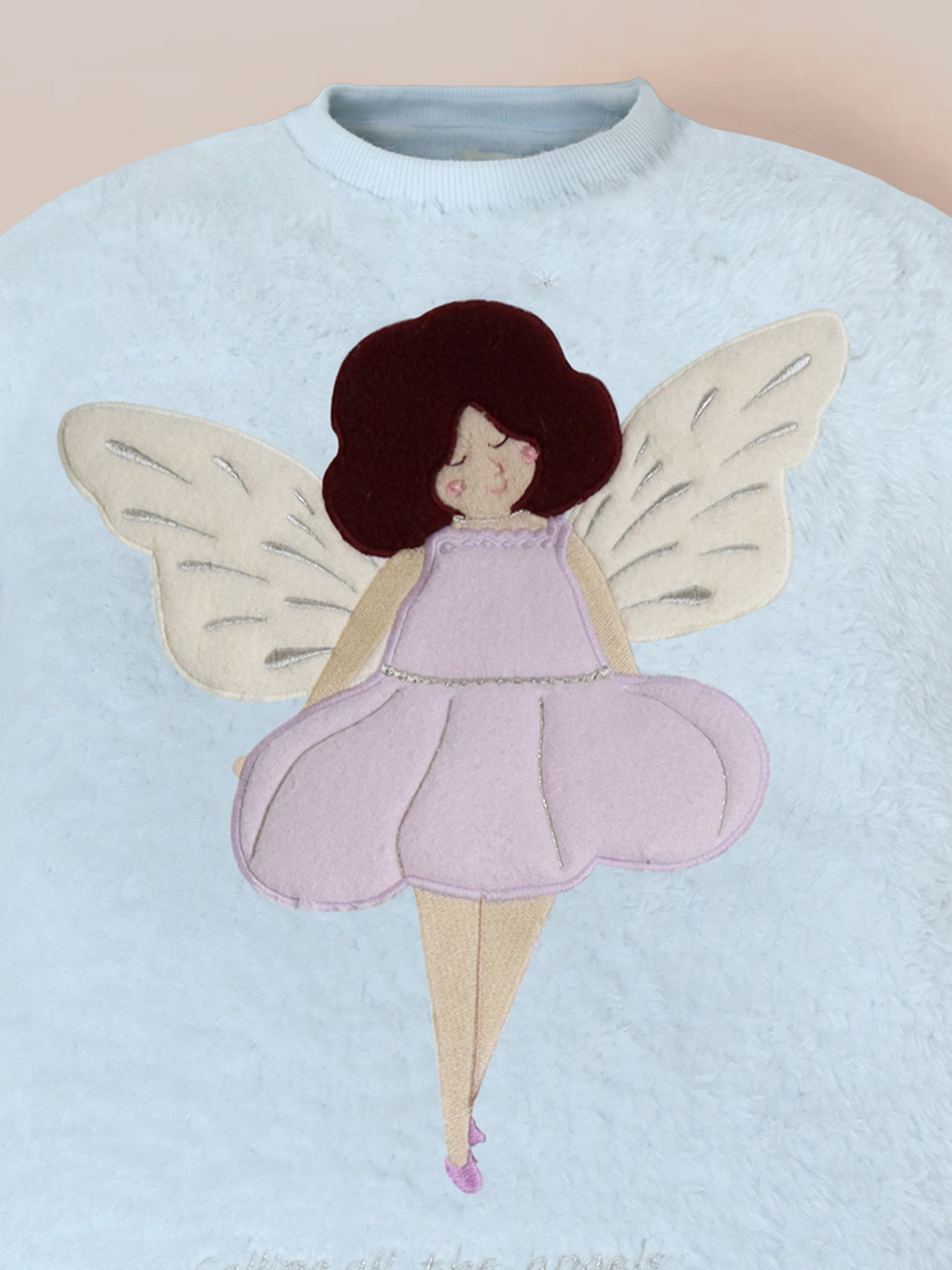 Cherry Crumble Sky Blue Solid Applique Playful Classic Nightsuit